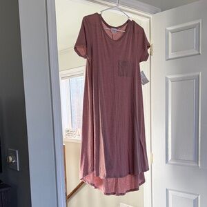 NWT LuLaRoe Carly Dusty Rose High-Low Pocket Dress - Women